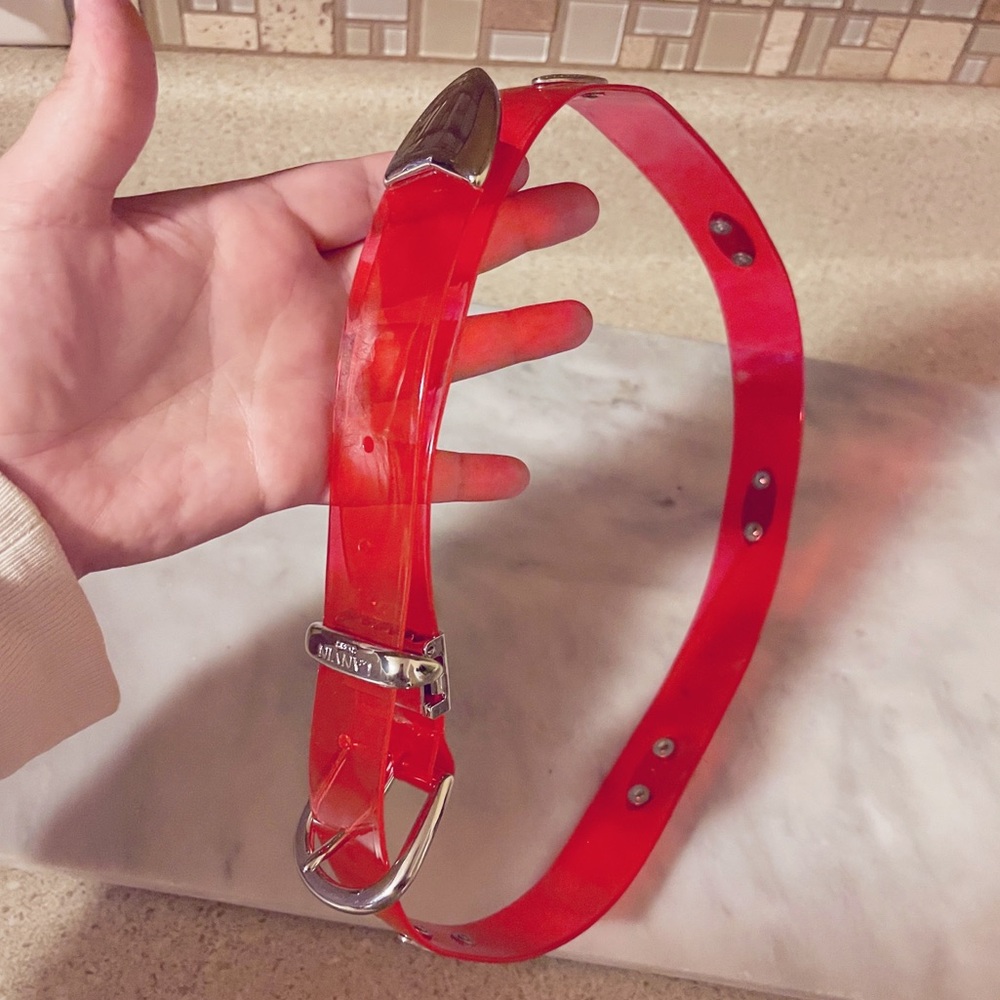 Auth. Lanvin Rare Vintage Neon Jelly Logo Belt - Picture 3 of 12